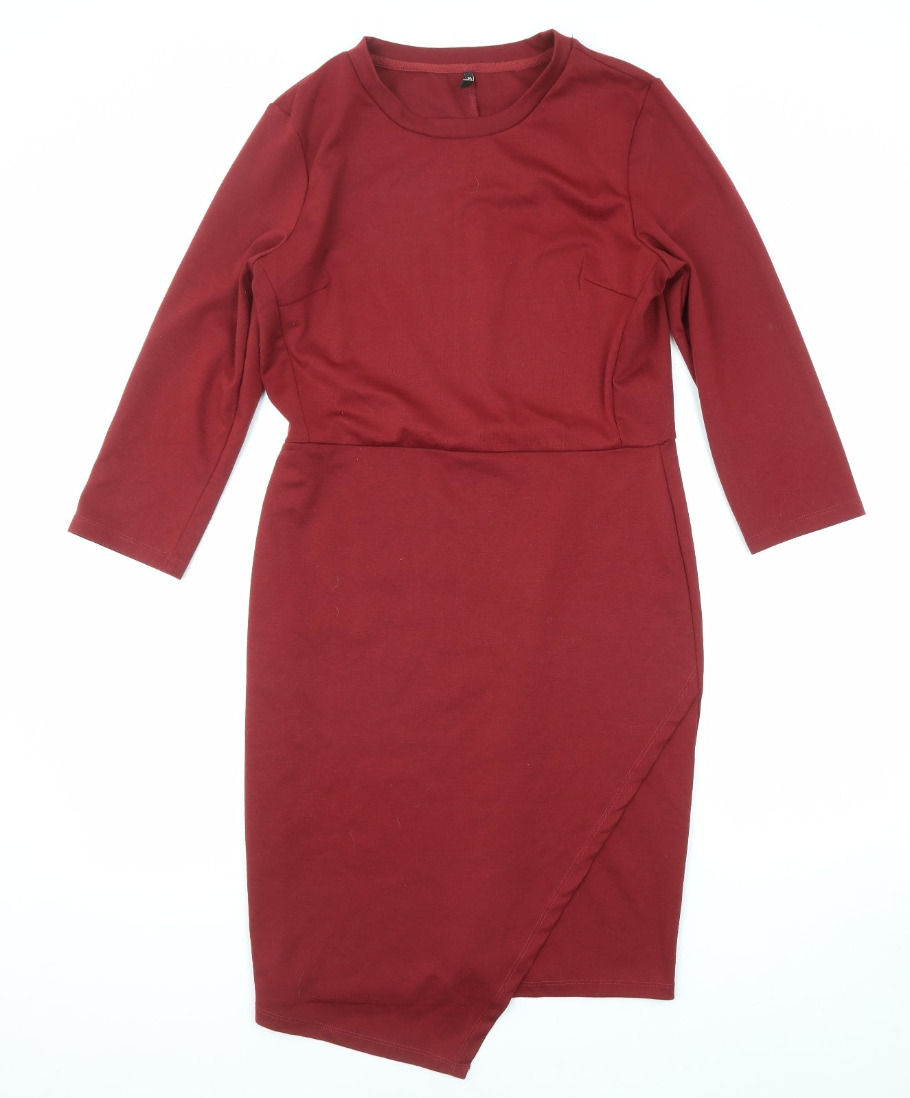 Only Womens Red Polyester A-Line Size L Crew Neck Pullover