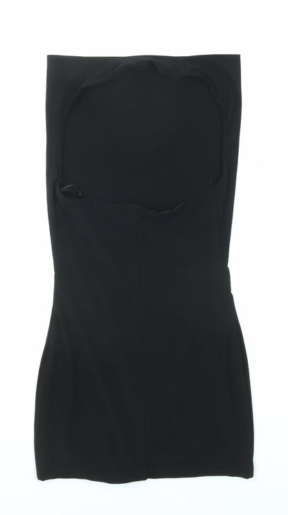 Miss Selfridge Womens Black Polyester Bodycon Size 6 Off the Shoulder Pullover