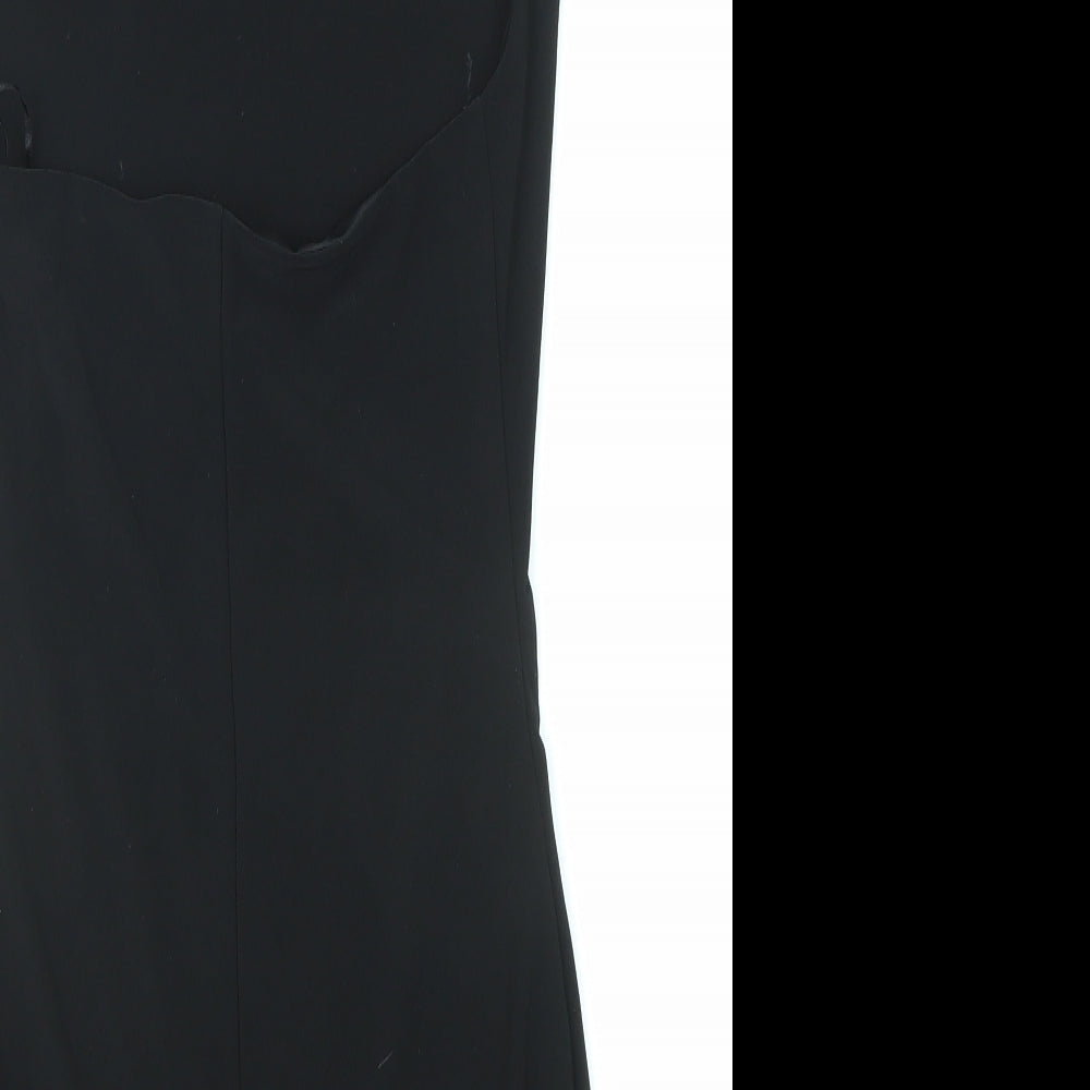 Miss Selfridge Womens Black Polyester Bodycon Size 6 Off the Shoulder Pullover