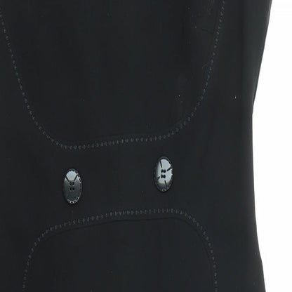 Marks and Spencer Womens Black Polyester Shift Size 8 Boat Neck Zip