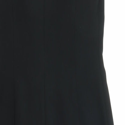 Marks and Spencer Womens Black Polyester Shift Size 8 Boat Neck Zip