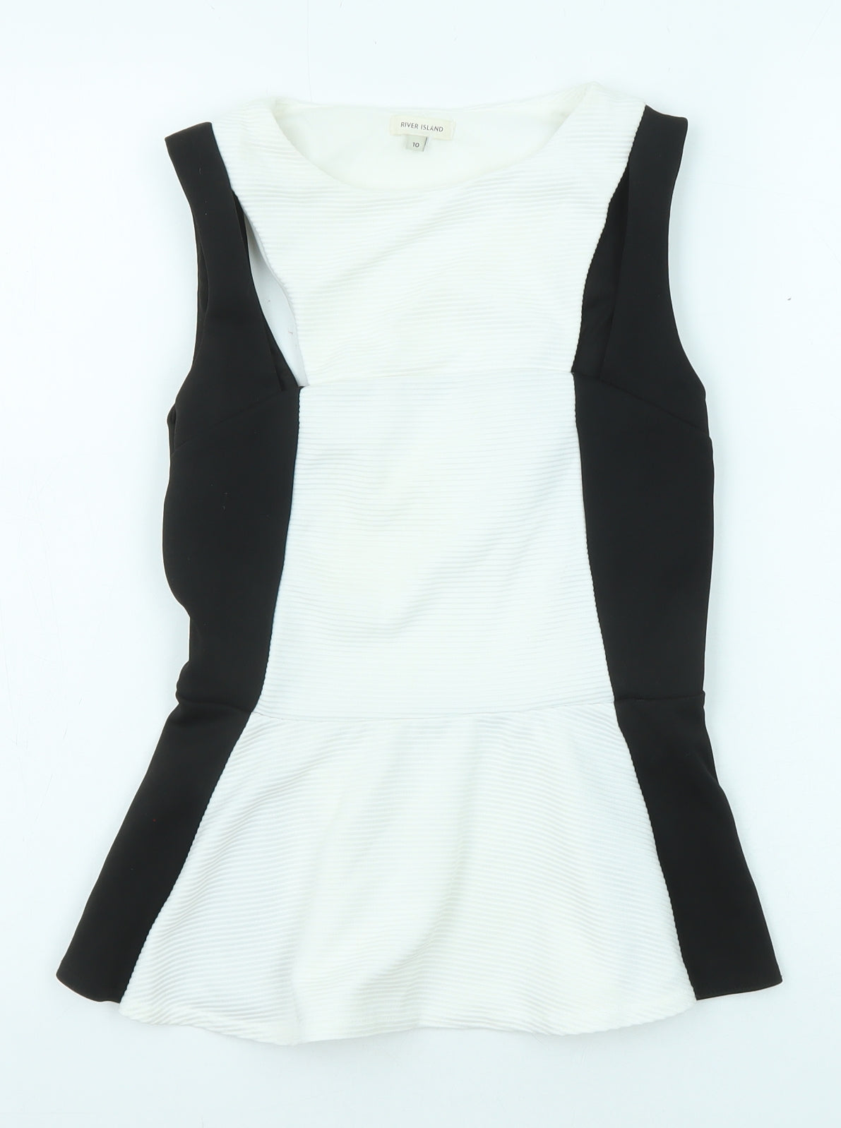 Womens UK Size 10 River Island Black Basic Blouse