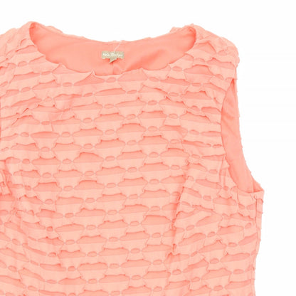 M&Co Womens Pink Polyester Basic Blouse Size 16 Boat Neck