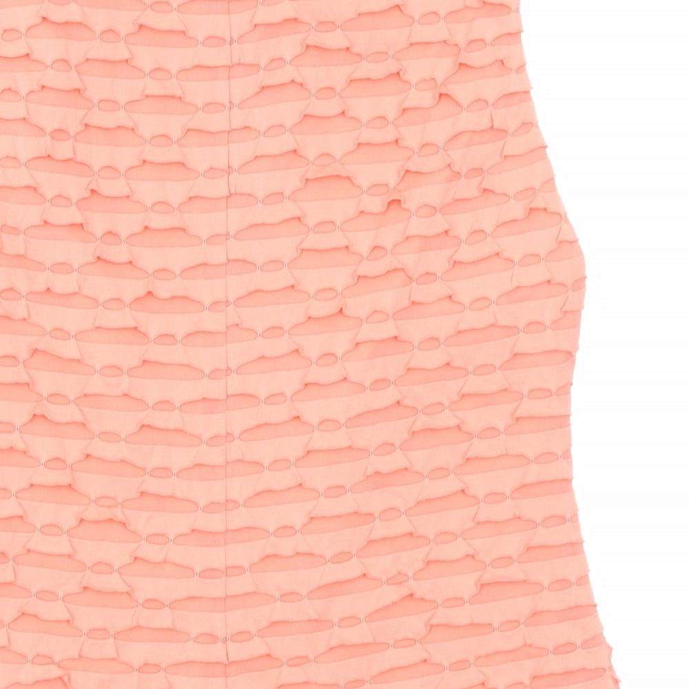 M&Co Womens Pink Polyester Basic Blouse Size 16 Boat Neck