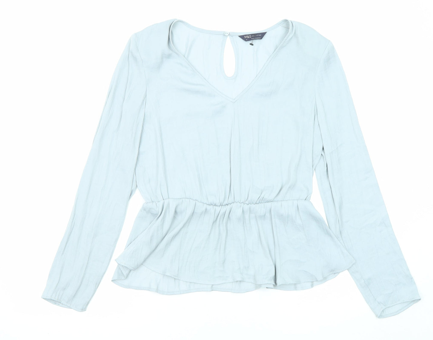 Womens UK Size 10 Marks and Spencer Grey Basic Blouse