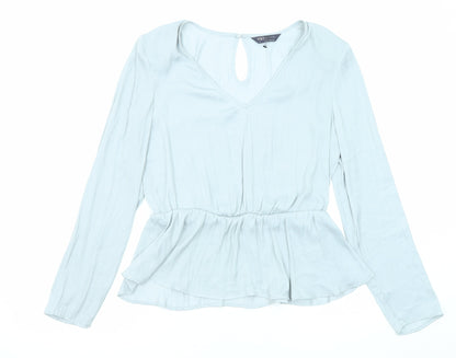 Womens UK Size 10 Marks and Spencer Grey Basic Blouse