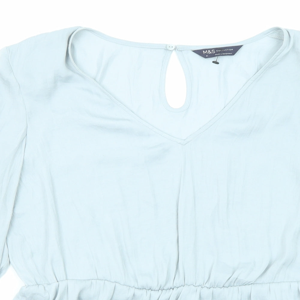 Womens UK Size 10 Marks and Spencer Grey Basic Blouse