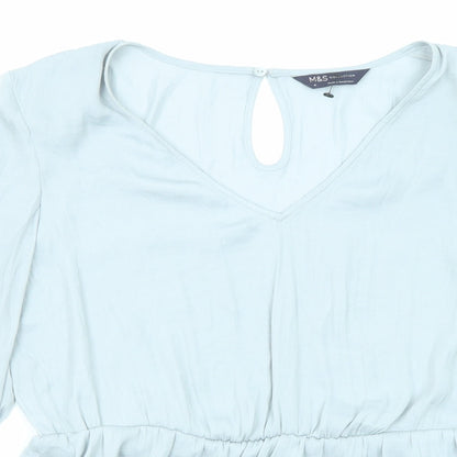 Womens UK Size 10 Marks and Spencer Grey Basic Blouse