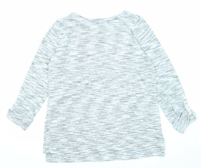 Falmer Heritage Womens Grey Boat Neck Polyester Pullover Jumper Size 14