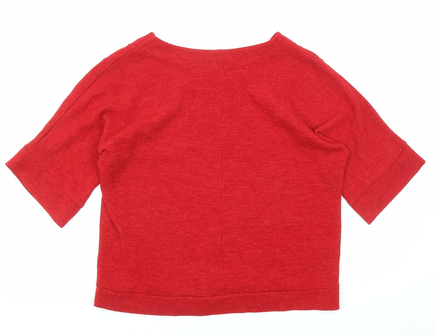 Womens UK Size 8 Luca Vanucci Red Basic T-Shirt