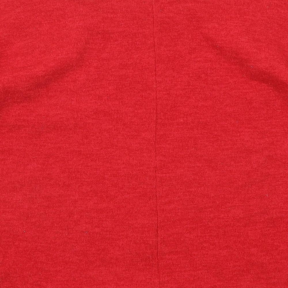 Womens UK Size 8 Luca Vanucci Red Basic T-Shirt
