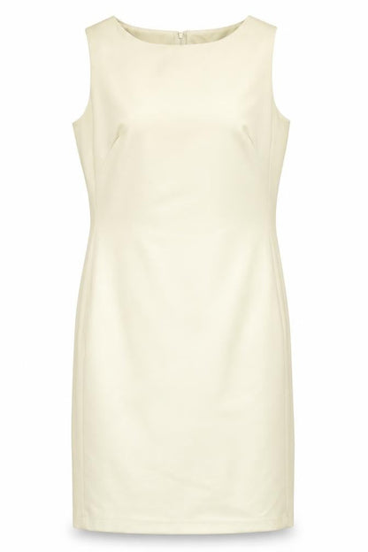 Wallis Womens Beige Polyester Shift Size 10 Boat Neck Zip