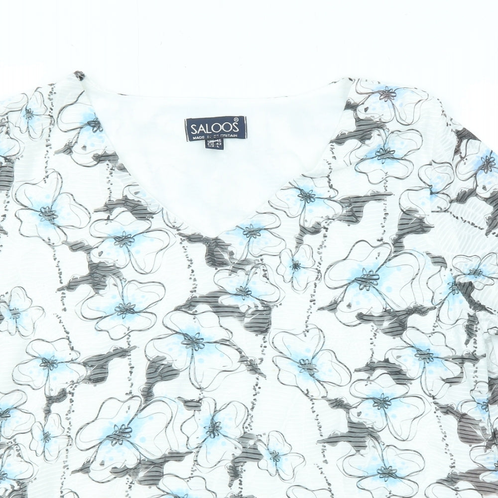 Womens UK Size 16 Saloos White Basic T-Shirt