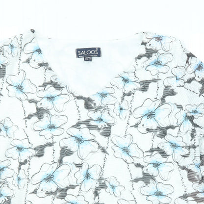Womens UK Size 16 Saloos White Basic T-Shirt