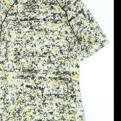 John Lewis Womens Multicoloured Geometric Viscose A-Line Size 10 Round Neck Zip