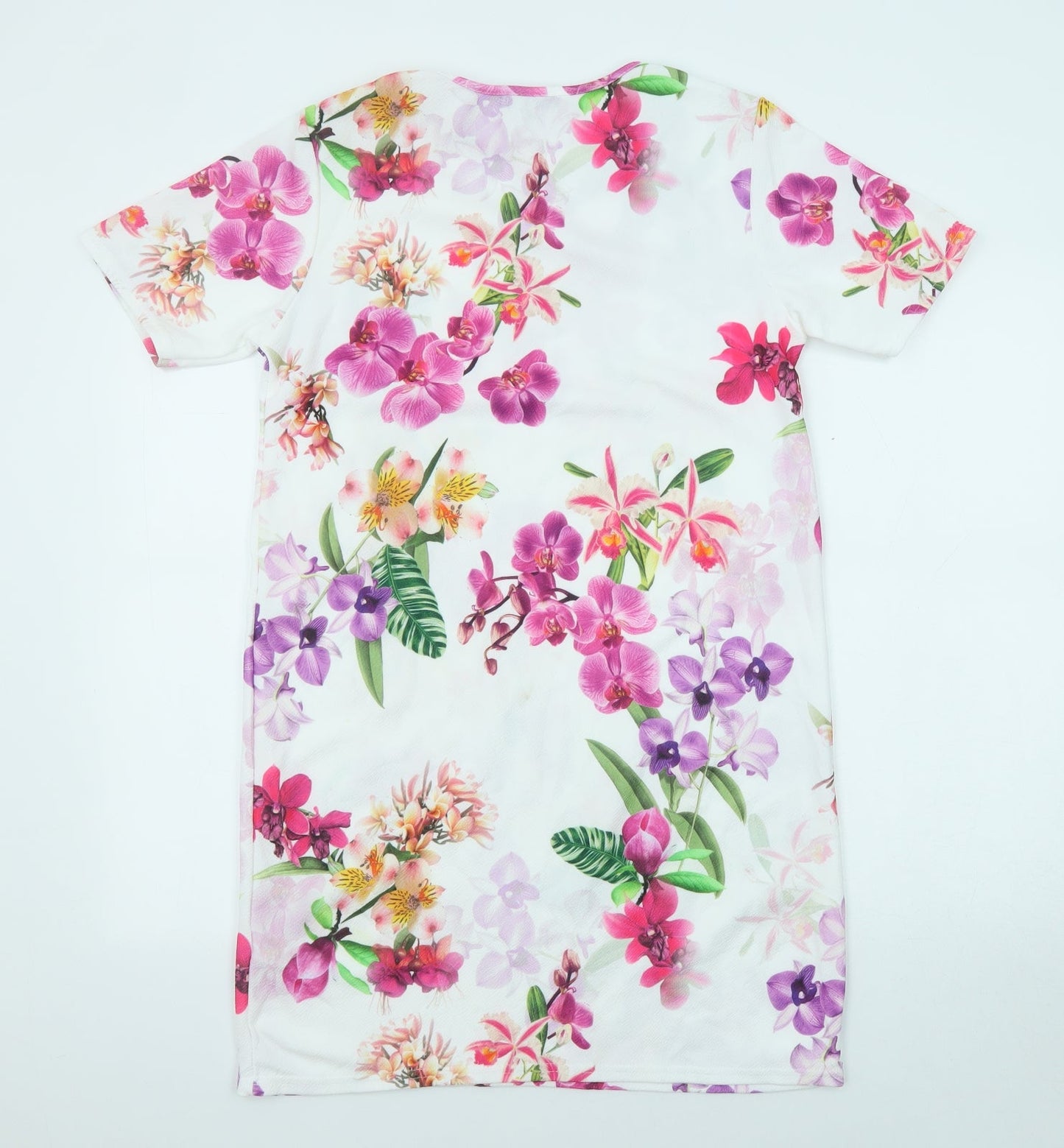 Boohoo Womens Multicoloured Floral Polyester A-Line Size 12 Round Neck Pullover