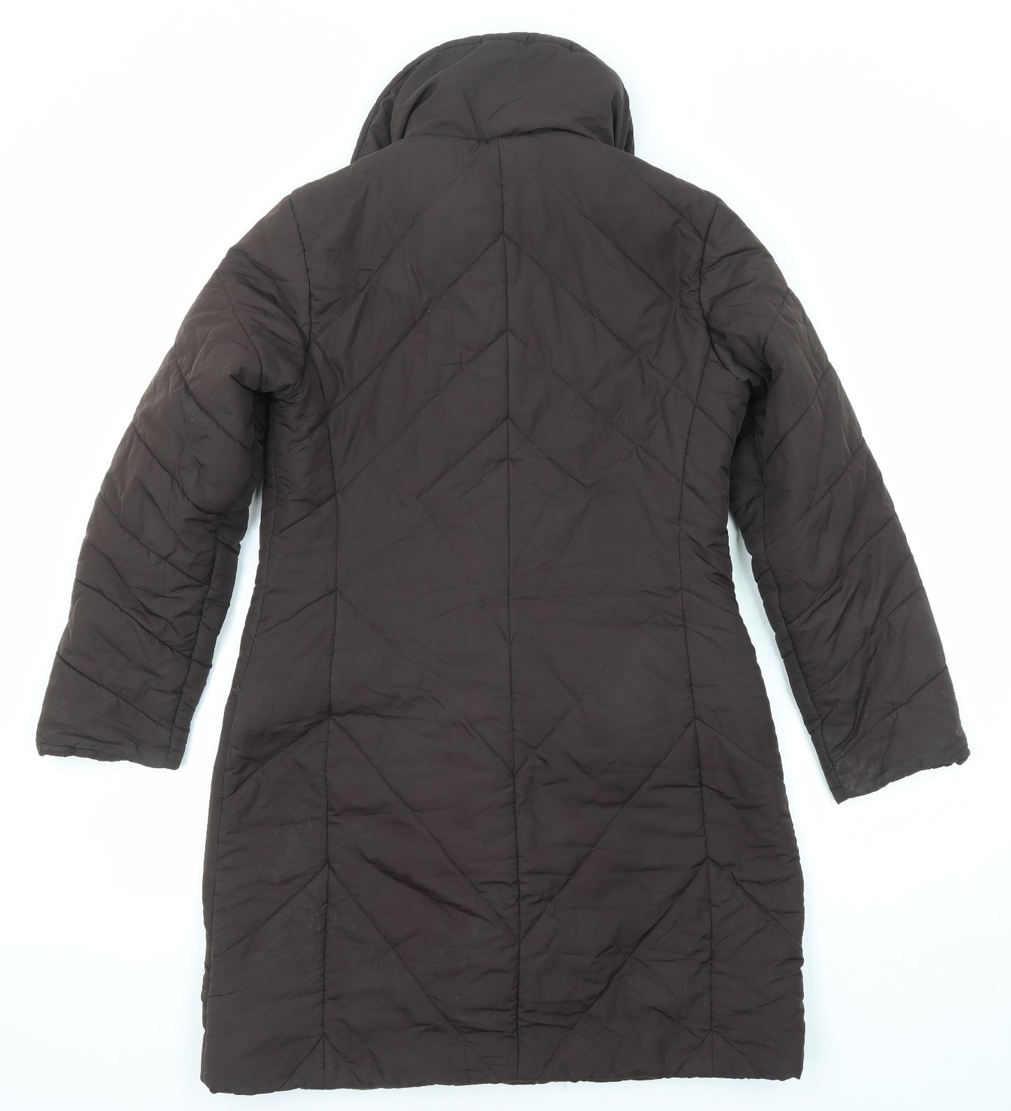 Principles Womens Brown Quilted Coat Size 10 Zip