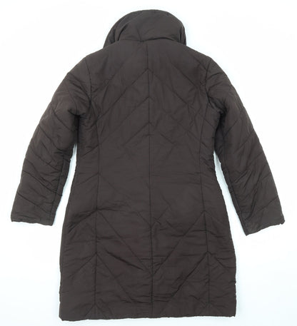 Principles Womens Brown Quilted Coat Size 10 Zip