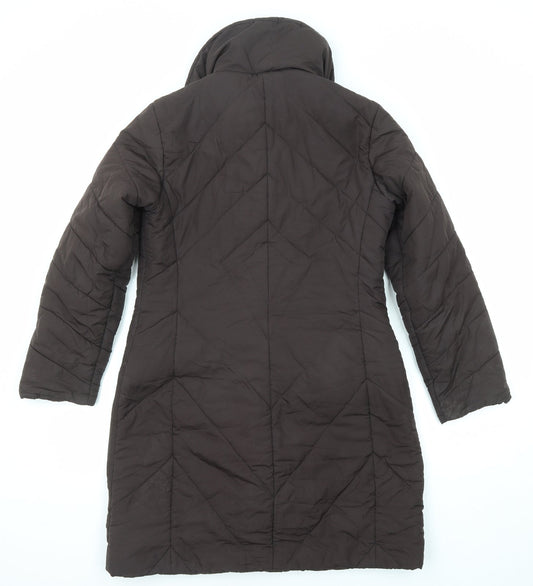 Principles Womens Brown Quilted Coat Size 10 Zip