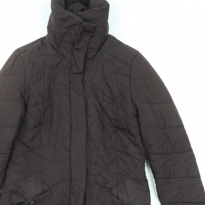 Principles Womens Brown Quilted Coat Size 10 Zip