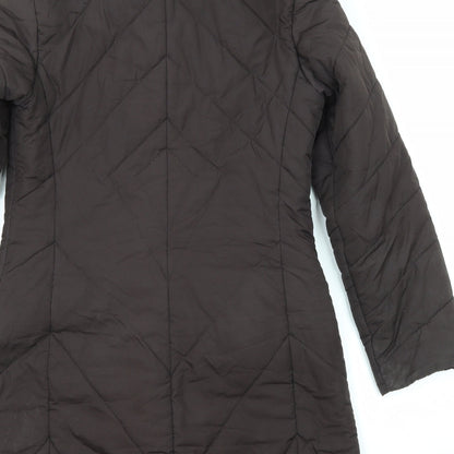 Principles Womens Brown Quilted Coat Size 10 Zip
