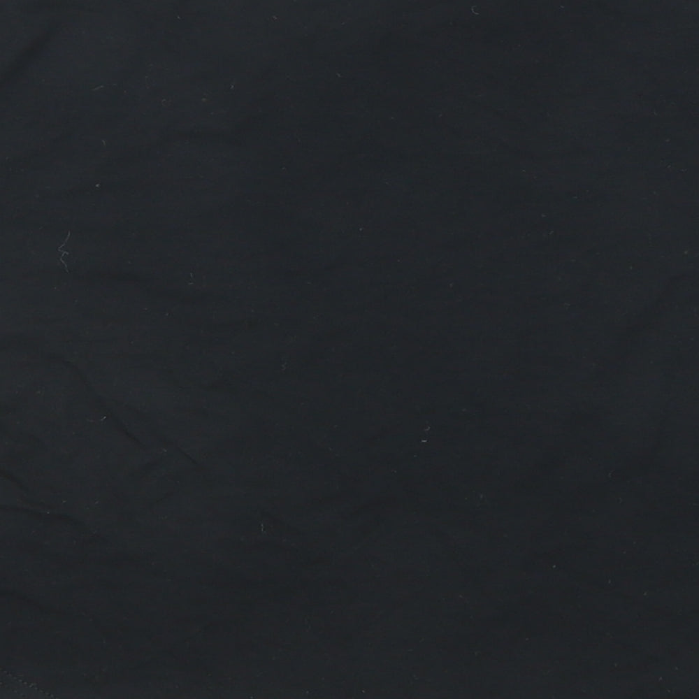 Boohoo Womens Black Polyester Cropped T-Shirt Size 10 Round Neck