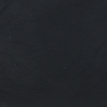 Boohoo Womens Black Polyester Cropped T-Shirt Size 10 Round Neck