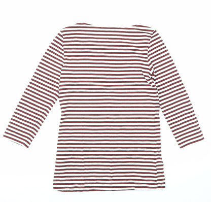 Womens UK Size S Hallhuber Red Basic T-Shirt