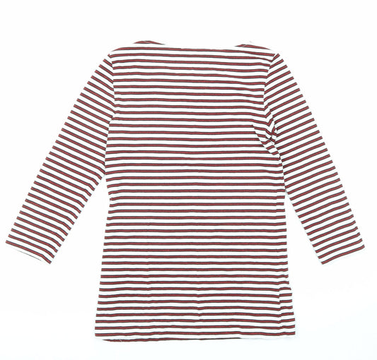 Womens UK Size S Hallhuber Red Basic T-Shirt