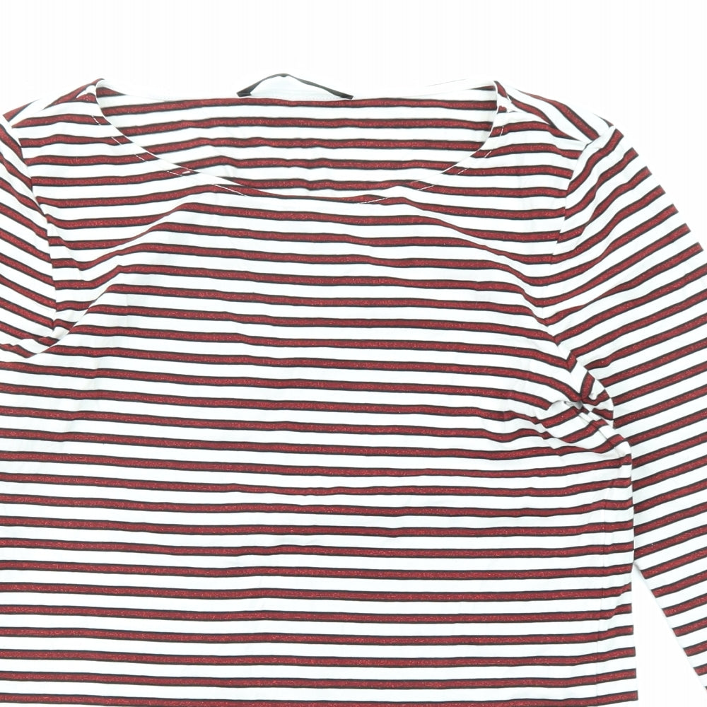 Womens UK Size S Hallhuber Red Basic T-Shirt