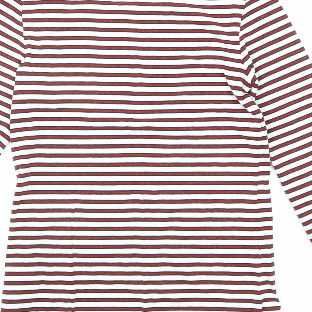 Womens UK Size S Hallhuber Red Basic T-Shirt