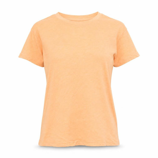 Goodmove Womens Orange Polyester Basic T-Shirt Size 6 Round Neck