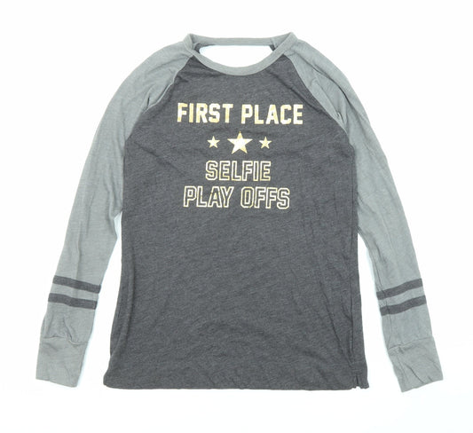 Womens UK Size XS Hollister Grey Basic T-Shirt