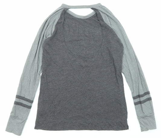 Womens UK Size XS Hollister Grey Basic T-Shirt