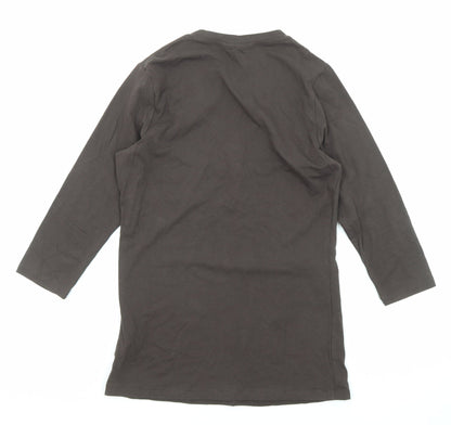 Kenneth Cole Womens Green Cotton Basic T-Shirt Size S V-Neck