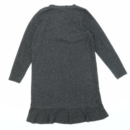 Soaked Womens Black Viscose Jumper Dress Size L V-Neck Pullover