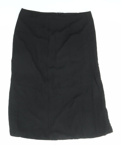 Divided by H&M Womens Black Viscose A-Line Skirt Size 14 Zip