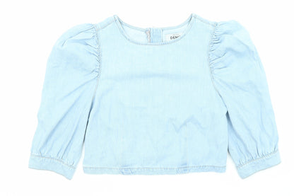 Womens UK Size 12 New Look Blue Basic Blouse