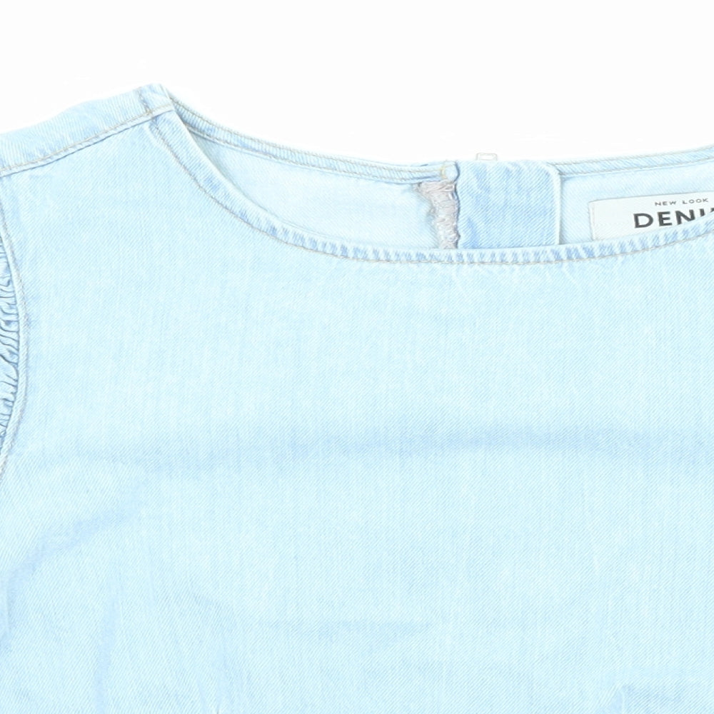 Womens UK Size 12 New Look Blue Basic Blouse