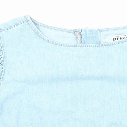 Womens UK Size 12 New Look Blue Basic Blouse