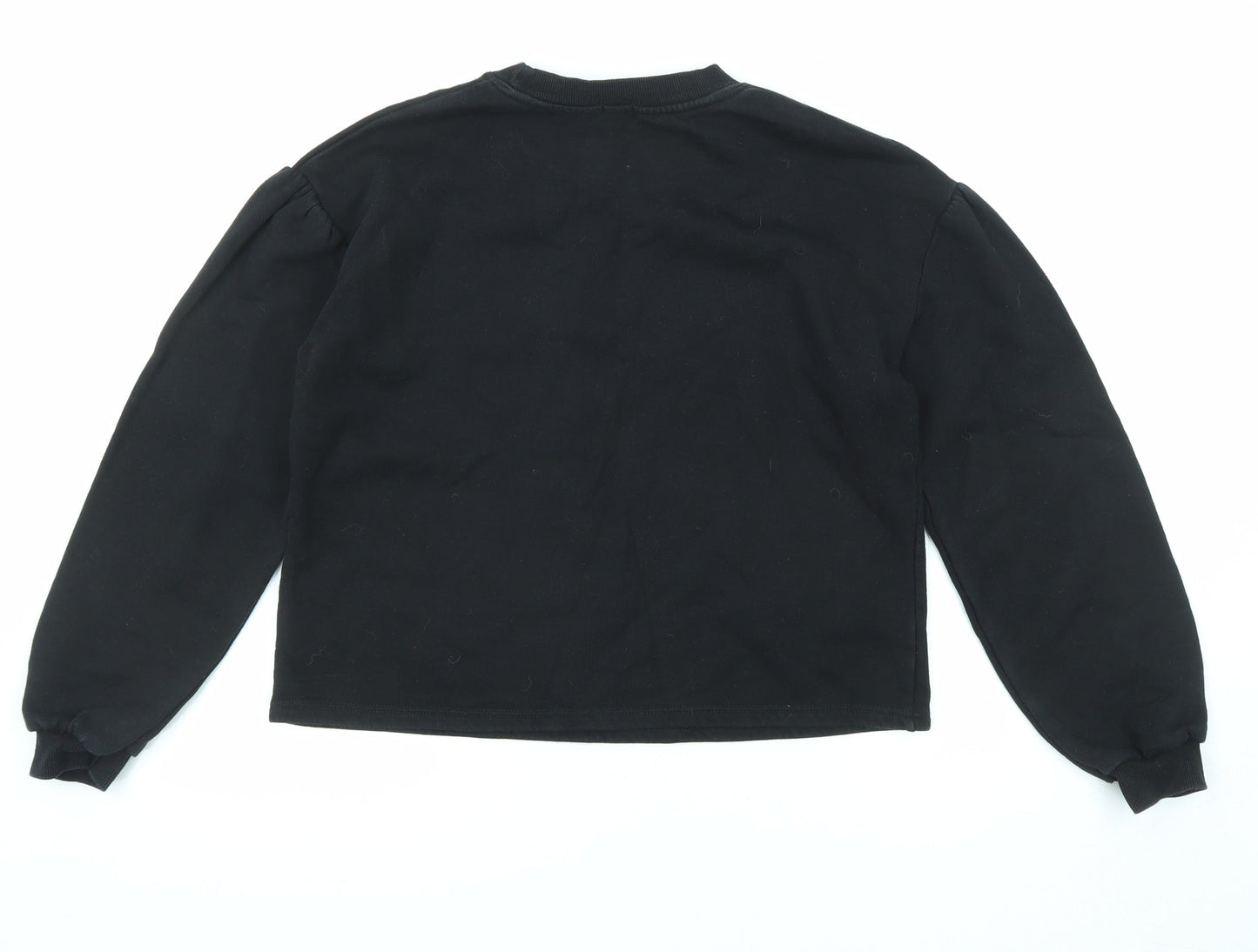 River Island Girls Black Cotton Pullover Sweatshirt Size 11-12 Years Pullover - Weekend