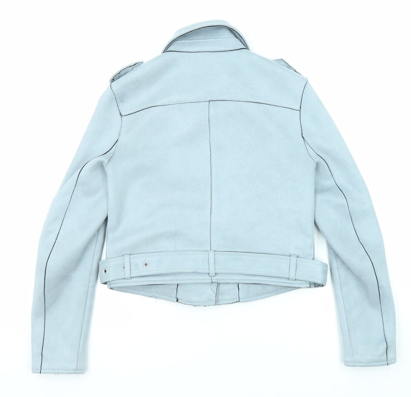 Womens UK Size XS Zara Blue Biker Coat
