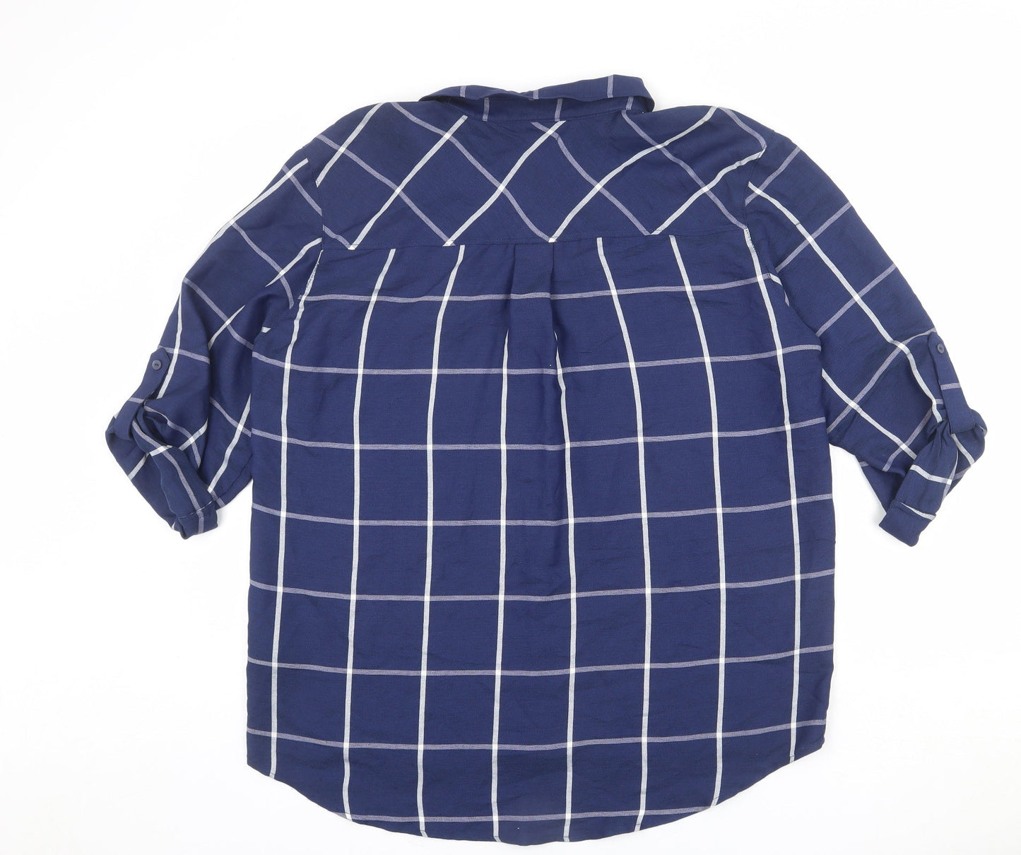 Womens UK Size 14 Marks and Spencer Blue Basic Button-Up