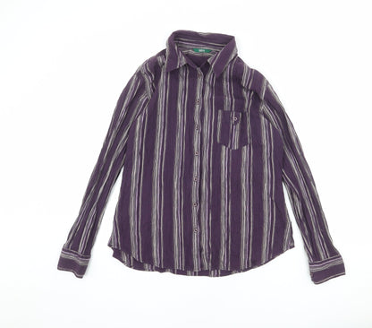 Womens UK Size 12 Marks and Spencer Purple Basic Button-Up