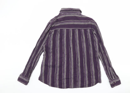 Womens UK Size 12 Marks and Spencer Purple Basic Button-Up