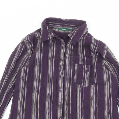 Womens UK Size 12 Marks and Spencer Purple Basic Button-Up