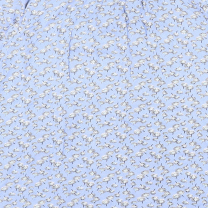 Autonomy Womens Blue Floral Viscose Basic Blouse Size M V-Neck