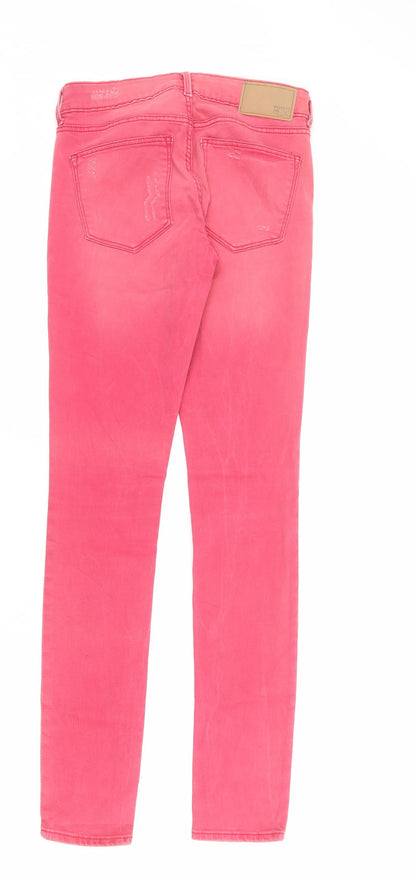 Divided by H&M Womens Pink Cotton Skinny Jeans Size 10 L32 in Regular Zip