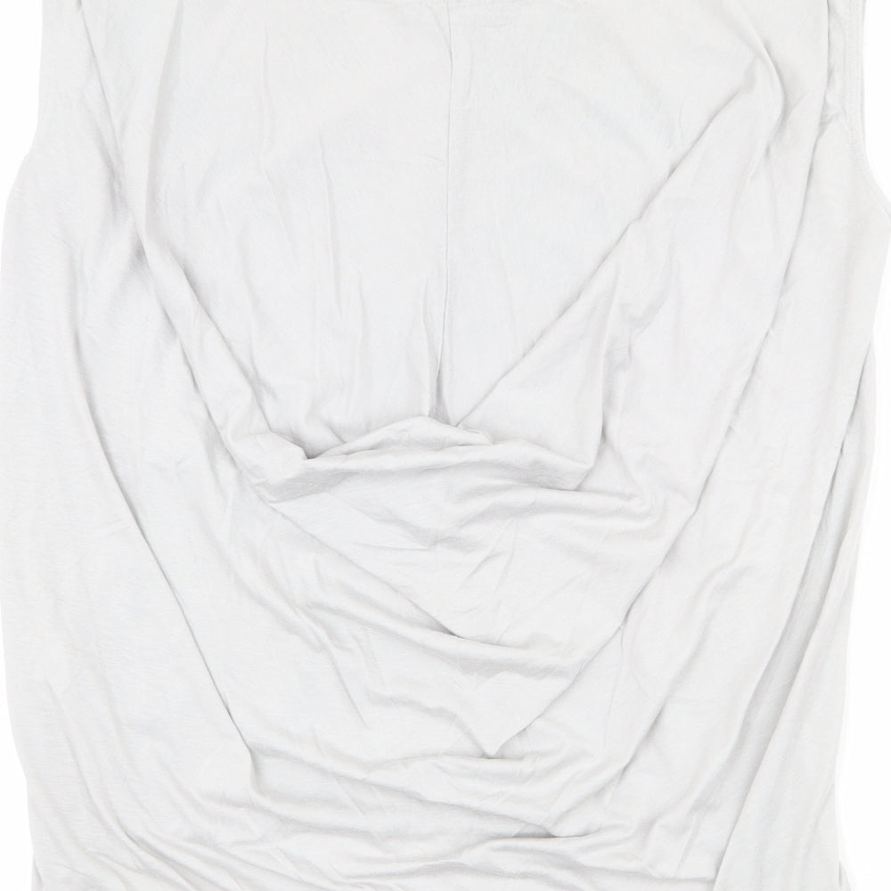 Autograph Womens Grey Floral Polyester Basic Blouse Size 12 Round Neck