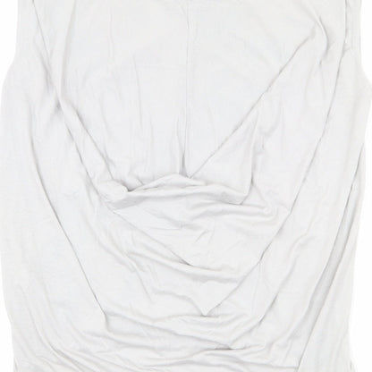 Autograph Womens Grey Floral Polyester Basic Blouse Size 12 Round Neck